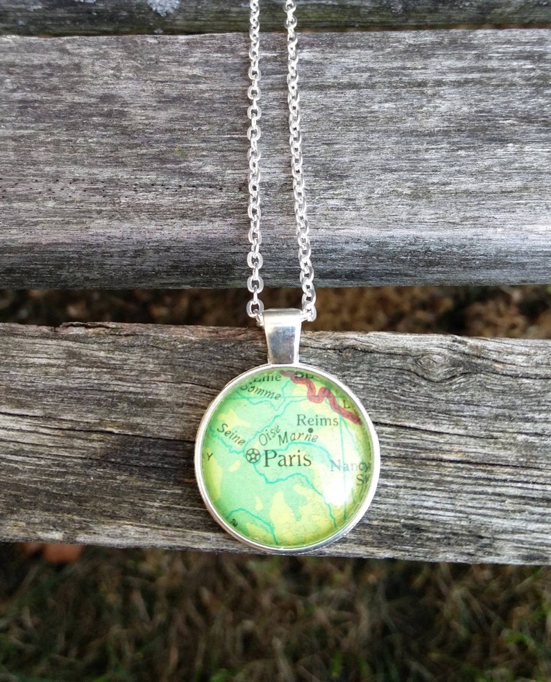 Custom Map Necklace. CHOOSE YOUR PLACE. First Anniversary, Christmas Gift, Citizenship, Birthday Gifts image 5