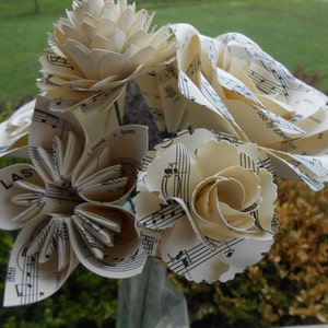 Sheet Music Custom Bouquet. CHOOSE YOUR SONG! Valentine&#39;s, Anniversary, Wedding, Centerpiece, Gift For Mom.