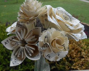 Sheet Music Custom Bouquet. CHOOSE YOUR SONG! Valentine's, Anniversary, Wedding, Centerpiece, Gift For Mom.