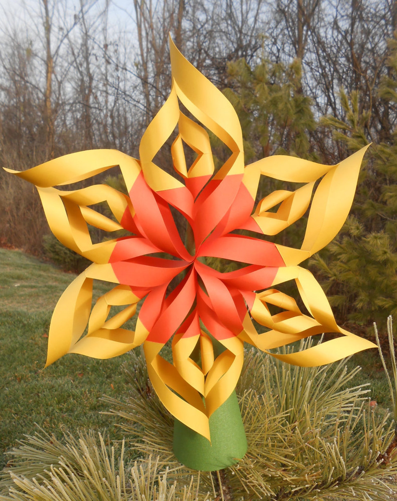 Christmas Tree Topper. CHOOSE YOUR COLORS. Twisted Star Etsy