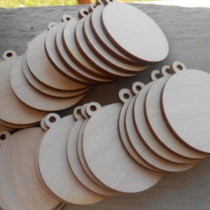 Wood Ornament Tags, Pendant Circles, CHOOSE YOUR SIZE. D.I.Y Christmas Ornaments. 1/8&quot; Thick, Laser Cut. Custom Orders Welcome.