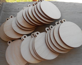 Wood Ornament Tags, Pendant Circles, CHOOSE YOUR SIZE. D.I.Y Christmas Ornaments. 1/8" Thick, Laser Cut. Custom Orders Welcome.