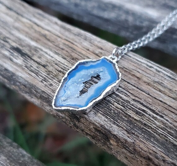 Blue on sale geode necklace
