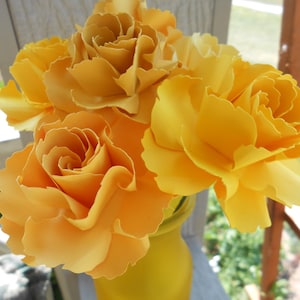 6 Wild Roses,  Choose Your Colors! Centerpiece, Wedding, Paper Flower Bouquet
