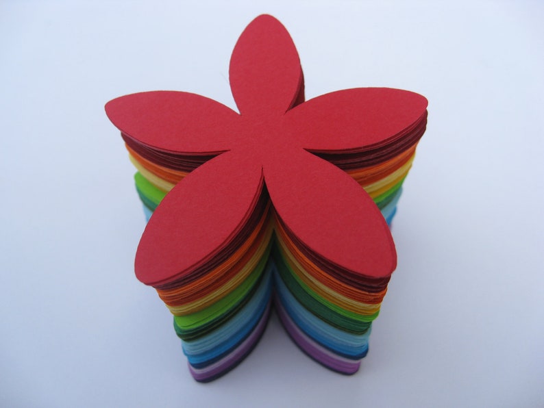 50 Rainbow Flowers, Cardstock. 2 inch. Other Colors And Sizes Available. CUSTOM ORDERS Welcome. ROYGBIV image 3