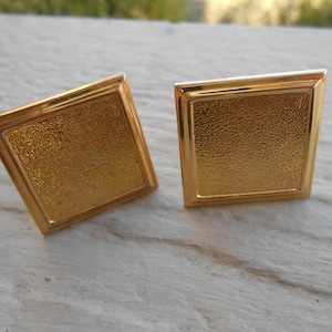 Gemelli quadrati vintage in oro. Regalo per matrimonio, anniversario, sposo, compleanno.