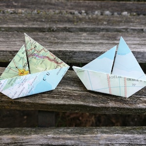 Boutonnieres con forma de mapa de velero. Cualquier cantidad. Se aceptan pedidos personalizados. Bodas, bailes de graduación, padrinos de boda, novios. Origami