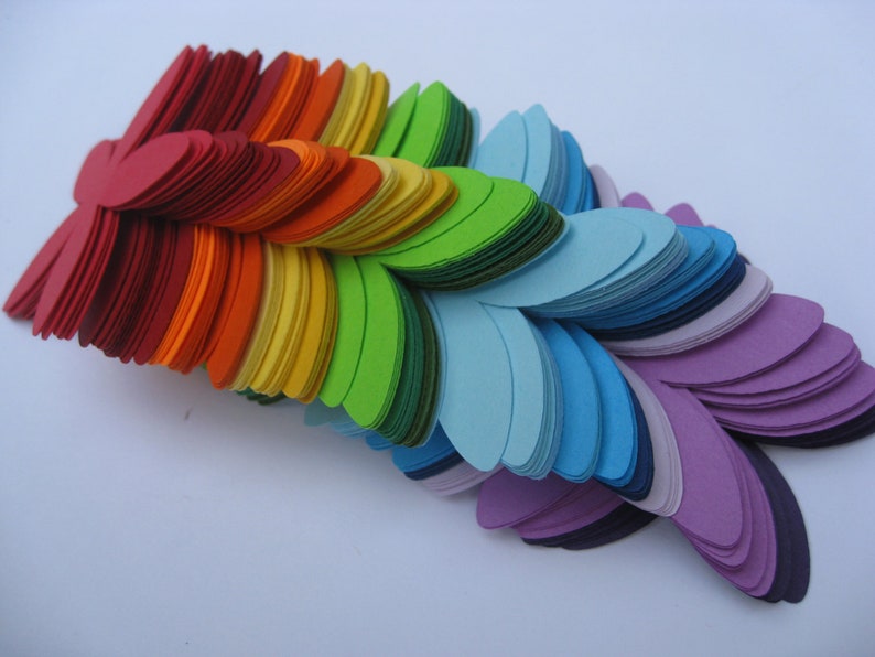 50 Rainbow Flowers, Cardstock. 2 inch. Other Colors And Sizes Available. CUSTOM ORDERS Welcome. ROYGBIV image 4