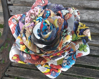 HUGE Comic Book Rose. Choose Your Comics.  Wedding, Birthday, Anniversary, Centerpiece. Gift. Unique Gift.