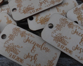 50 WEDDING FAVOR Tags. Personalized Tags. Laser Engraved Wood. Custom Orders Welcome.