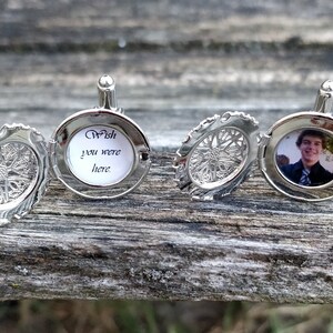 Custom Photo Cufflinks. Wedding, Men, Anniversary, Father's Day, Christmas Gift, Dad, Birthday. Gifts For Men. Locket Cufflinks image 5