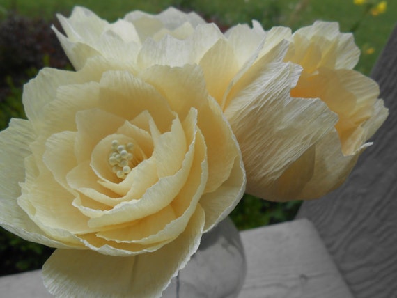 Crepe Paper Peonies. CHOOSE YOUR COLORS. First Anniversary, Wedding, Birthday. Unique Gift.