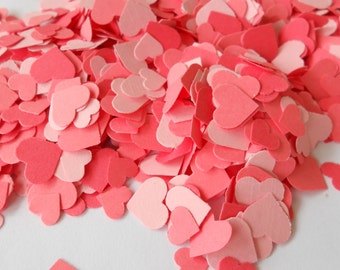 Über 2000 Mini Confetti Herzen. KORALLEN-MIX. Hochzeiten, Duschen, Dekorationen. Rosa