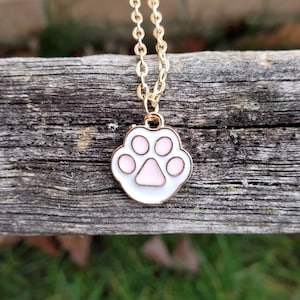 Paw Print Necklace. Gift For Her, Anniversary, Birthday, Christmas, Cat Necklace, Dog Necklace