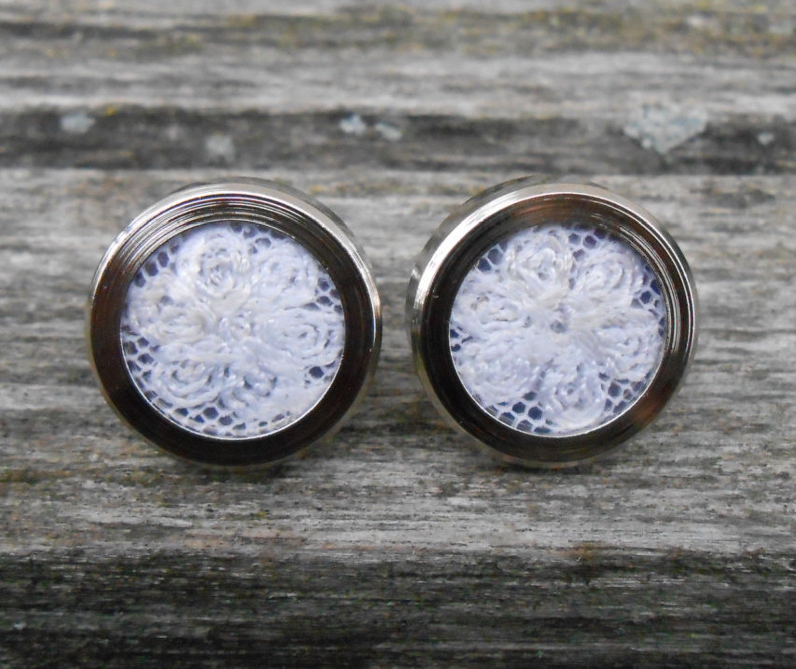 Wedding Dress LACE CUFFLINKS. Groomsmen Gift Dad Gift Memory Etsy