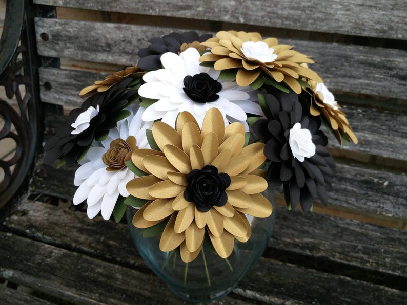 Gerber Daisy Paper Flower Bouquet. Ivory Red. Or CHOOSE
