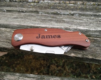 Custom Box Cutter. Laser Engraved Wood. Wedding, Men&#39;s, Groomsmen Gift, Dad, Anniversary. Gift For Him. Dad Gift. Christmas Gift