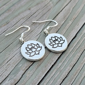 Lotus Earrings. Birthday Gift, Wedding Gift, Bridesmaid, Mom, Anniversary Gift. Dangling. Flower Earrings