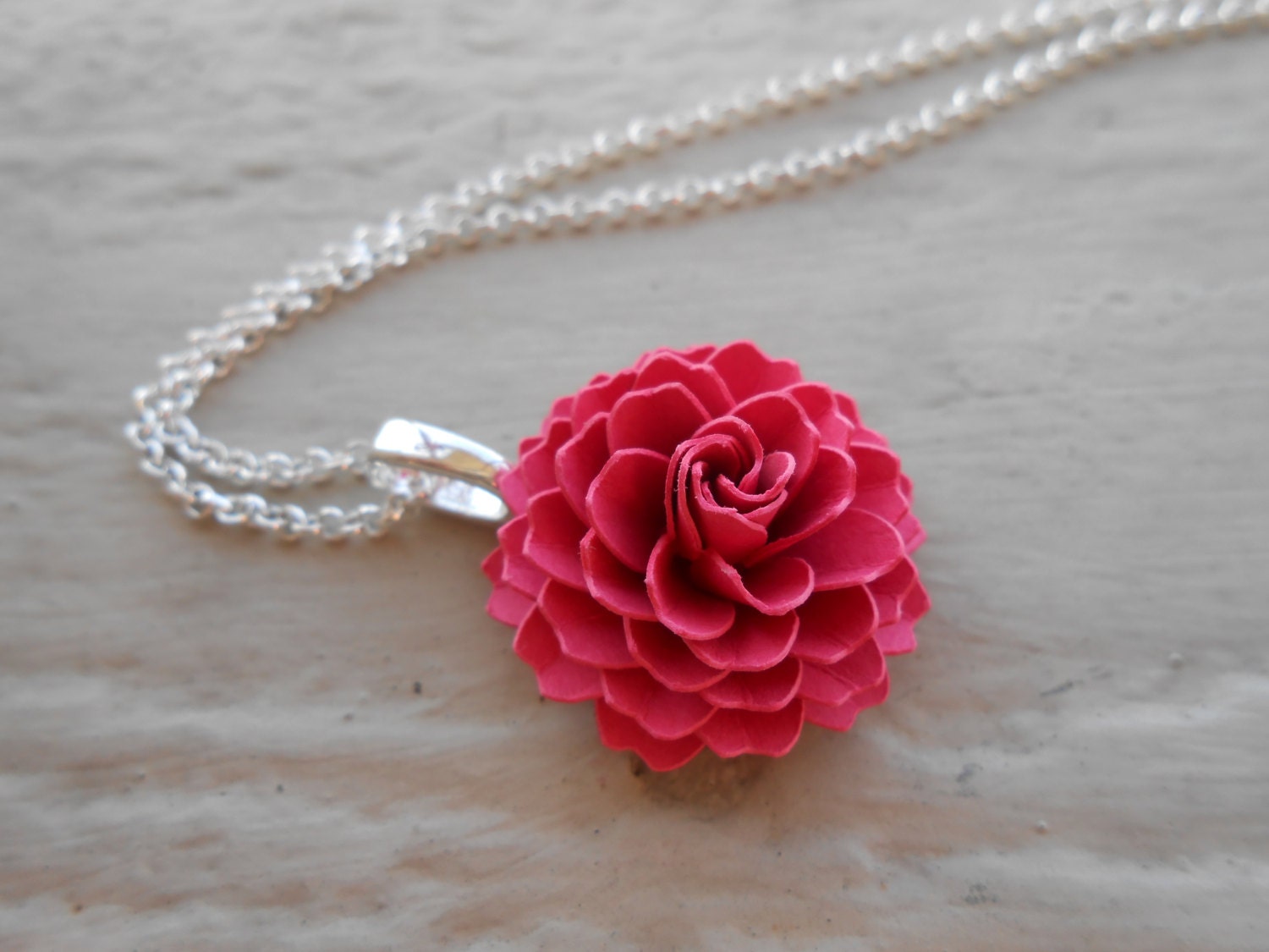Dahlia Paper Flower Necklace. CHOOSE YOUR COLOR Wedding | Etsy