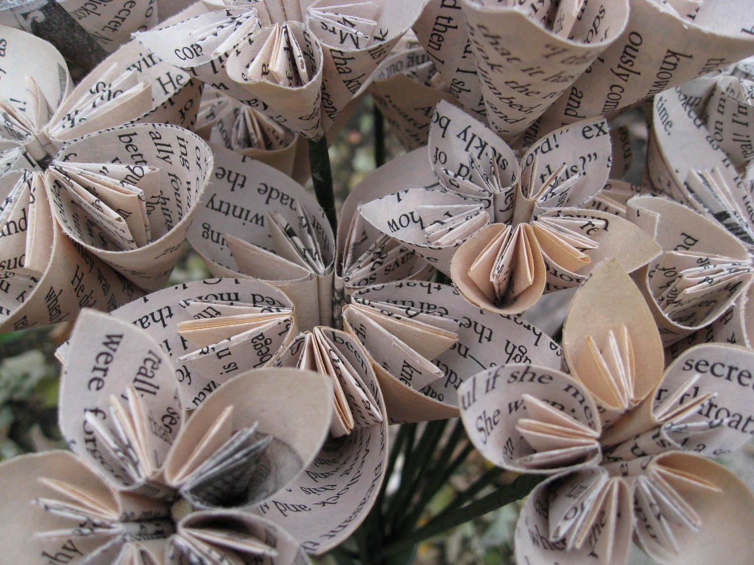 Book Paper Flower Bouquet Origami Paper Flowers. Anniversary Etsy