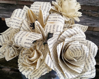 Custom Song Lyric Bouquet. CHOOSE YOUR SONG! Valentine, Anniversary, Wedding, Centerpiece, Gift For Mom.