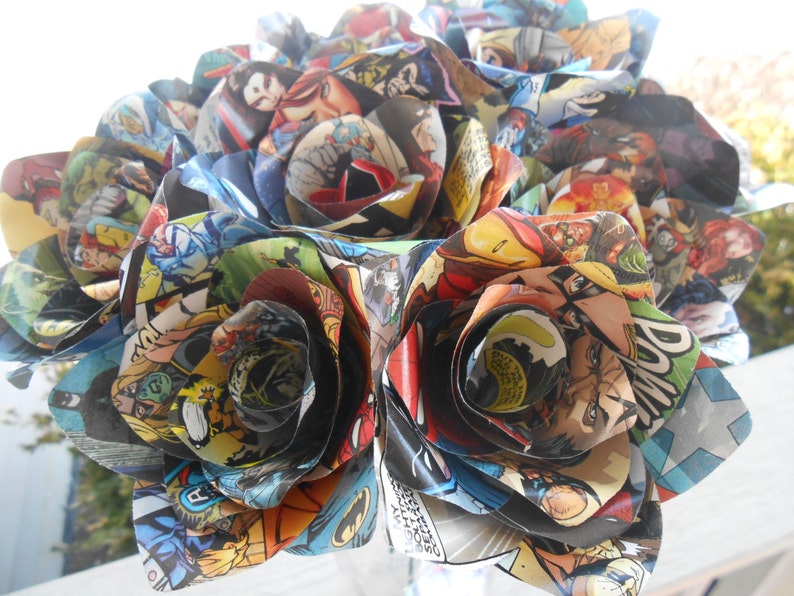 Comic Style Roses Batman Dozen COMIC BOOK Roses. Wedding, Birthday, First Anniversary ...