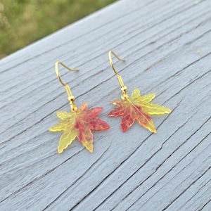 Maple Leaf Earrings. Gift For Her, Gift For Mom, Anniversary Gift. Birthday Gift. Red Maple Leaf.