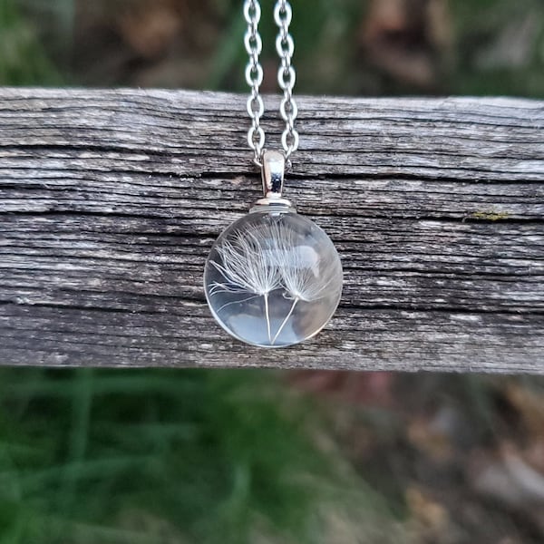 Dandelion Seed Necklace. Gift For Mom, Wedding, Bridesmaids, Anniversary, Birthday, Christmas. Dandelion Necklace