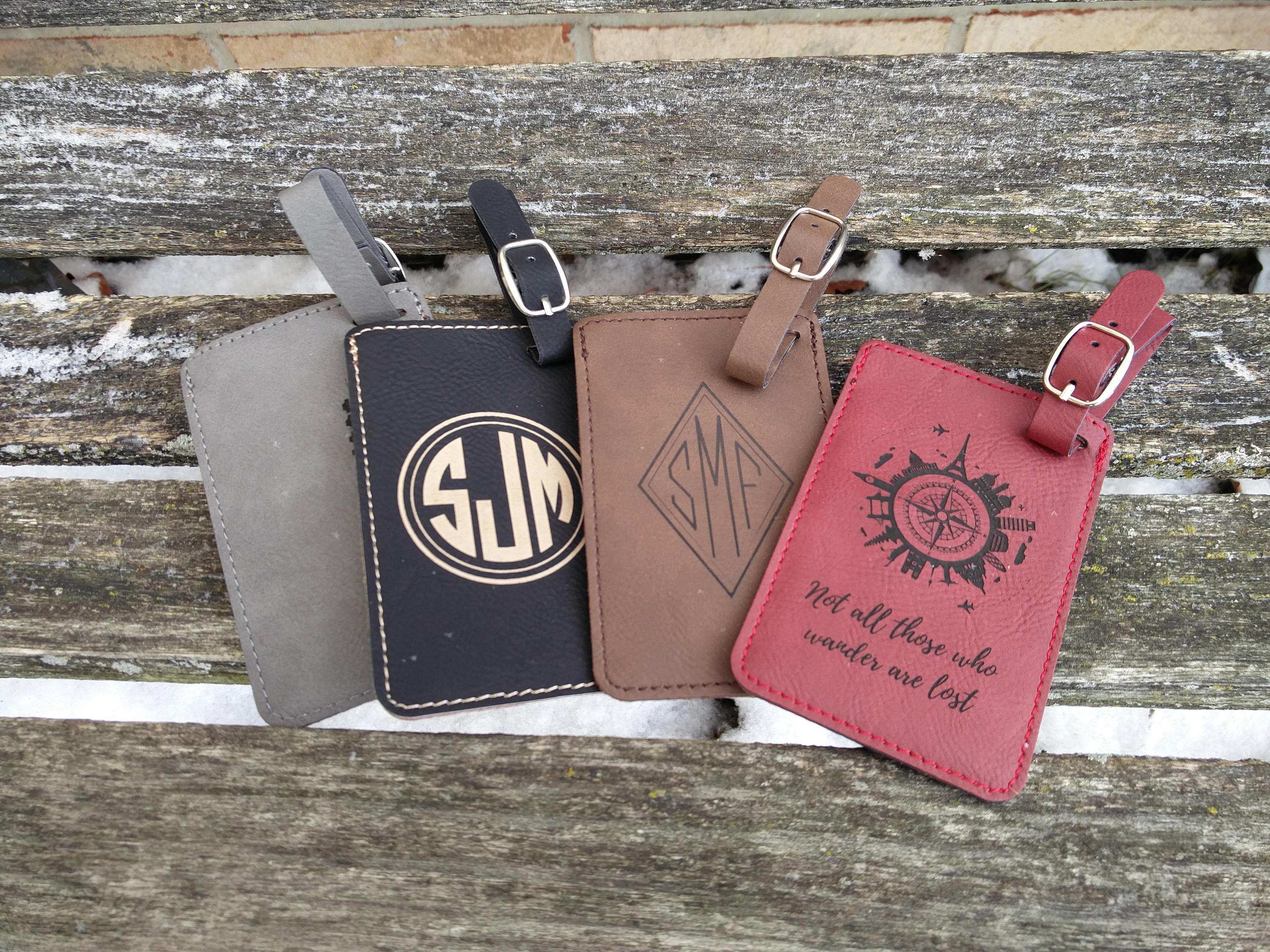 Customized Luggage Tag. Laser Engraved Leather. Wedding Etsy