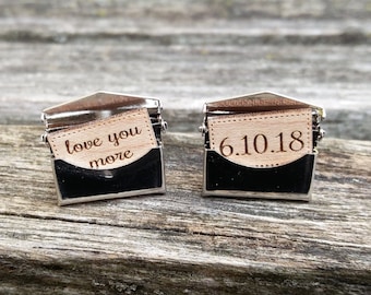 Personalized Envelope Cufflinks. Wedding, Men, Groom Gift, Anniversary, Birthday, Valentine