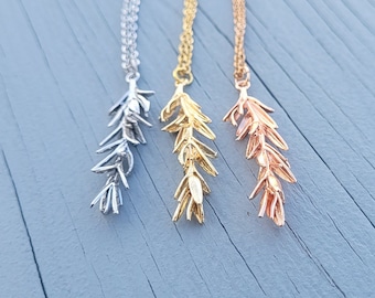 Rosemary Necklace. CHOOSE YOUR COLOR. Gift For Wedding, Bridesmaids, Anniversary, Birthday, Christmas. Rosemary Sprig