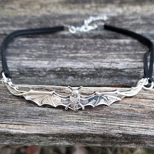 Bat Choker, Bat Necklace. Halloween, Costume Necklace, Gothic Necklace, Anniversary Gift. Birthday. Bat Jewelry, Halloween Choker