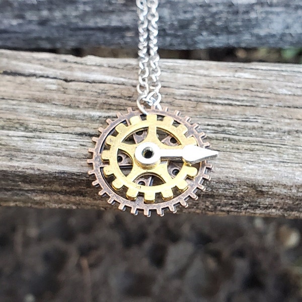 Steampunk Gear Necklace. Gifts For Women, Gifts For Her, Mom, Anniversary Gift.