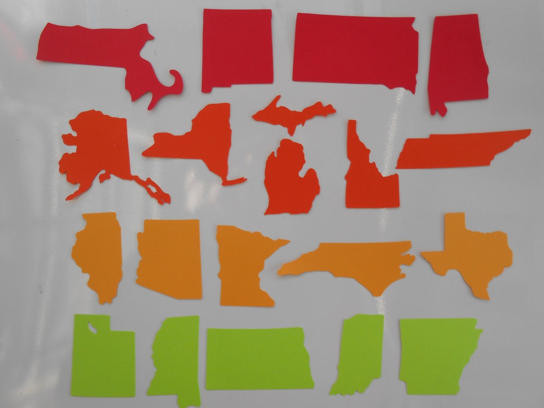 50 State Shapes. CHOOSE Your STATE &amp; COLORS. 3.5 Inch. Escort - Etsy