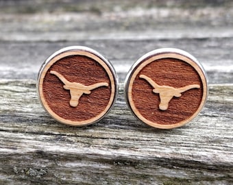 Longhorn Cattle Cufflinks. Anniversary Gifts, Groomsmen Gifts, Birthday Gifts.