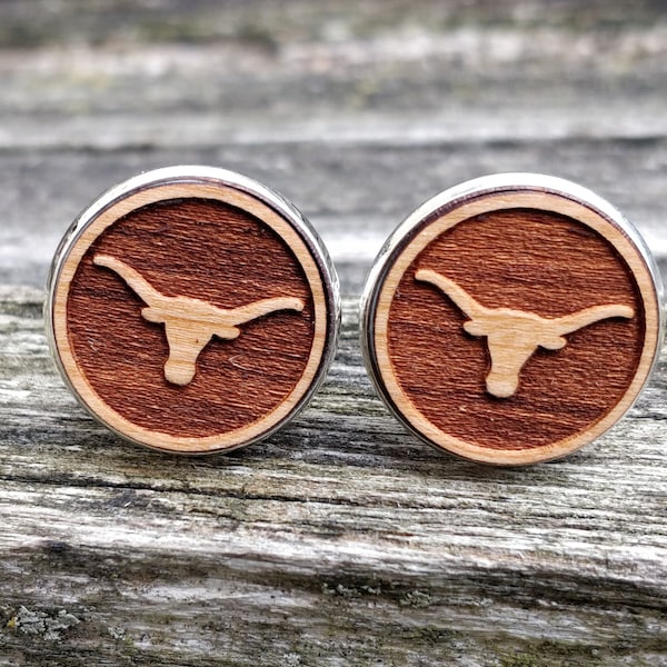 Longhorn Cattle Cufflinks. Anniversary Gifts, Groomsmen Gifts, Birthday Gifts.