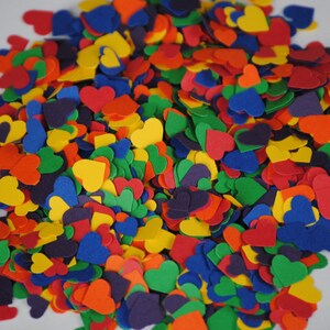 Über 2000 Mini Confetti Herzen. REGENBOGEN MIX. Hochzeiten, Duschen, Dekorationen. ROYGBIV