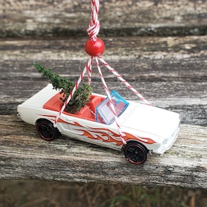 Car & Tree Ornament. 1965 Mustang Ornament. Perfect Gift. Unique, Christmas, Holiday, Anniversary. Kids. Model, Miniature