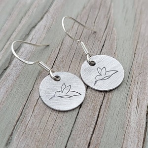 Hummingbird Earrings. Silver. Gift For Mom, Anniversary Gift, Birthday, Christmas. Dangling Earrings, Bird Earrings