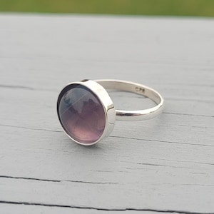 Fluorite Ring. Sterling Silver, Size 8. Gifts For Her, Mom Gift, Wedding, Christmas Gift, Anniversary Gift.