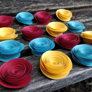 Rolled Roses. CHOOSE YOUR COLORS! Favor, Wedding Decor, Cake, Centerpiece,