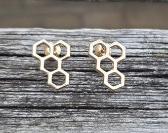 Honeycomb Earrings. Silver, Gold, Or Rose Gold. Wedding Gift, Bridesmaid, Mom, Anniversary Gift. Birthday. Bee Earrings