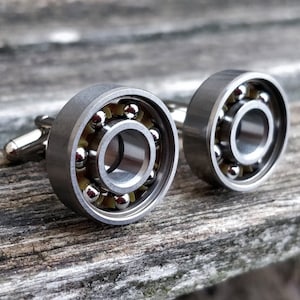 Ball Bearing Cufflinks. Wedding, Groom, Groomsmen Gift, Dad., Father&#39;s Day, Birthday, Anniversary, Valentine. Mechanic.