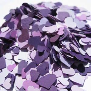 Über 2000 Mini Confetti Herzen. LILA MISCHUNG. Hochzeiten, Duschen, Dekorationen. ALLE Farben erhältlich.