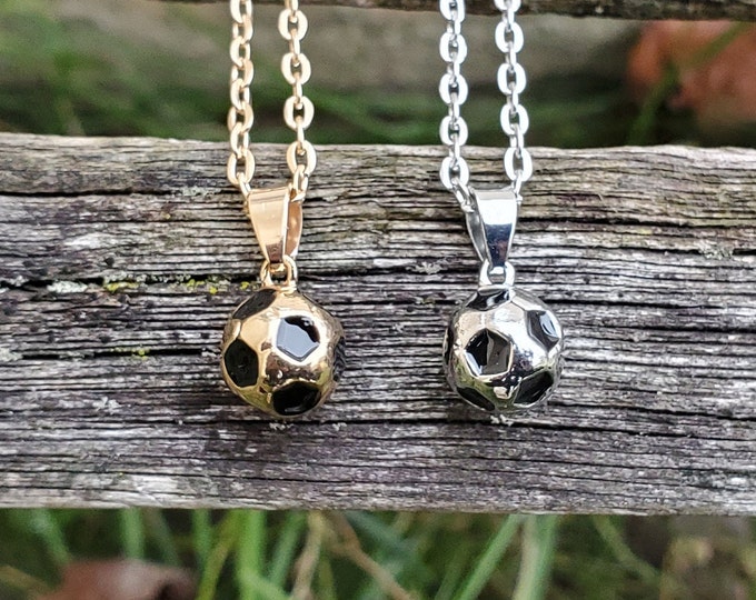 Soccer Ball Necklace. CHOOSE YOUR COLOR. Gift For Anniversary, Birthday, Christmas, Men, Women, Kid's Gift