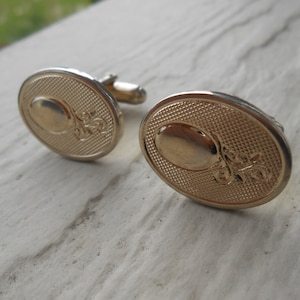 Vintage Gold Cufflinks. Wedding, Christmas, Groomsmen Gift, Dad, Father&#39;s Day
