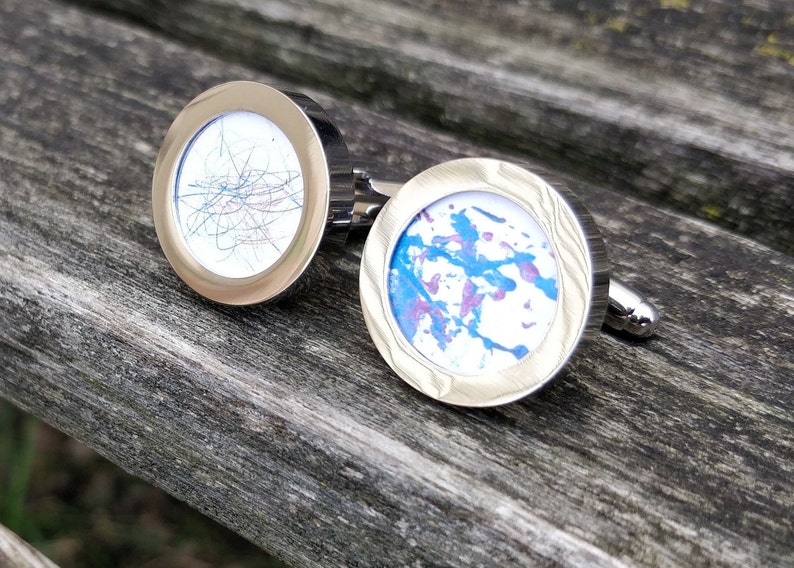 YOUR Children's Art Work Cufflinks. Custom Personalized. Etsy