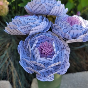 Peonie con testo personalizzato. SCEGLI LA TUA CANZONE! O Vows. Primo anniversario, regalo per la mamma, compleanno, festa della mamma. Regalo per lei