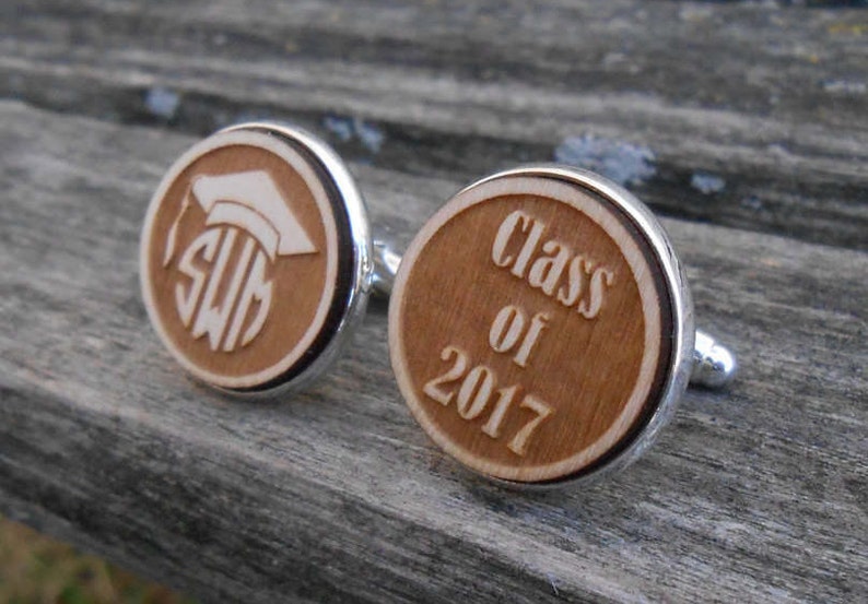 PERSONALIZED Graduation Cufflinks. Grad Gift, Monogram, Custom. Class ...