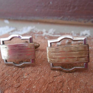 Vintage Gold Cufflinks. Wedding, Groom, Anniversary, Birthday, Christmas Gift, Dad. Valentines, Groomsmen.